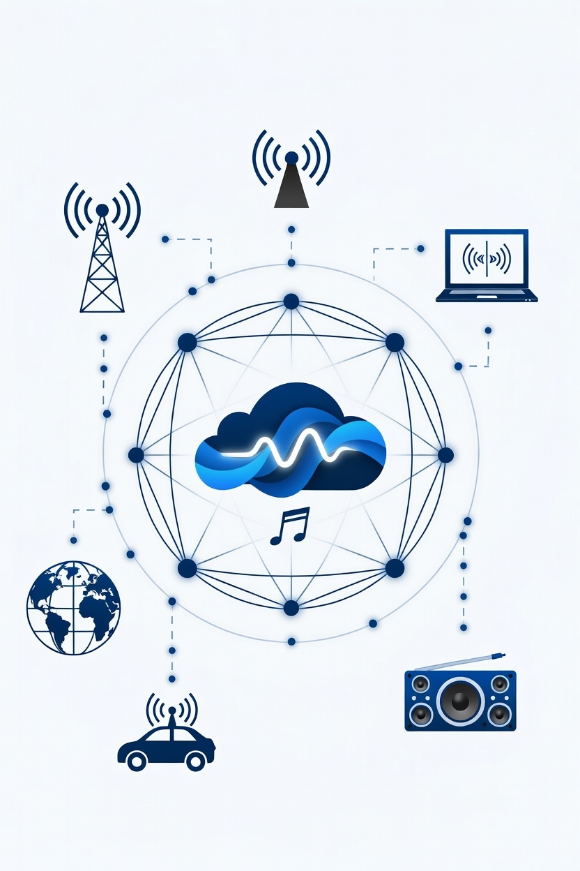 DAB+ en FM distributielaag illustratie